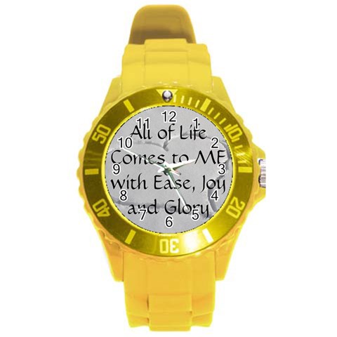 All of Life Come to Me with Ease Joy And Glory 2 Round Plastic Sport Watch (L) from ArtsNow.com Front