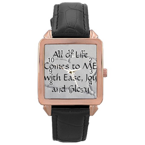 All of Life Come to Me with Ease Joy And Glory 2 Rose Gold Leather Watch  from ArtsNow.com Front