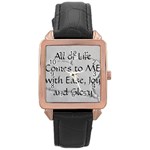 All of Life Come to Me with Ease Joy And Glory 2 Rose Gold Leather Watch 
