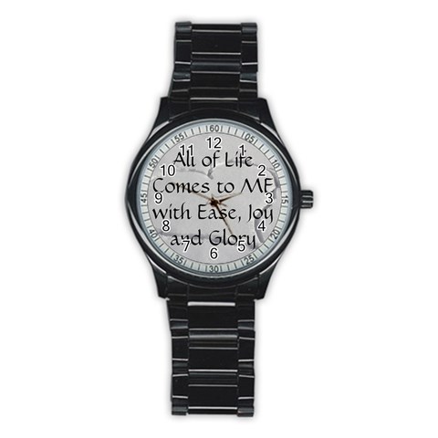 All of Life Come to Me with Ease Joy And Glory 2 Stainless Steel Round Watch from ArtsNow.com Front