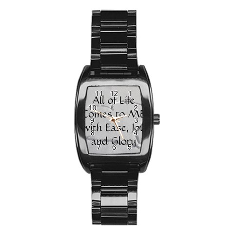 All of Life Come to Me with Ease Joy And Glory 2 Stainless Steel Barrel Watch from ArtsNow.com Front