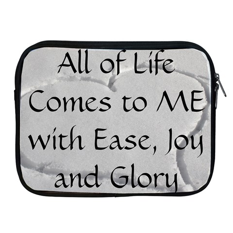 All of Life Come to Me with Ease Joy And Glory 2 Apple iPad 2/3/4 Zipper Cases from ArtsNow.com Front