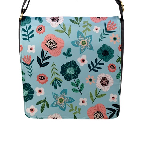 Flower Flap Closure Messenger Bag (L) from ArtsNow.com Front