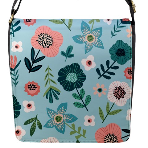 Flower Flap Closure Messenger Bag (S) from ArtsNow.com Front