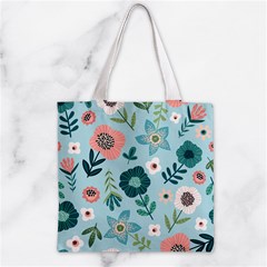 Flower Zipper Grocery Tote Bag from ArtsNow.com Front