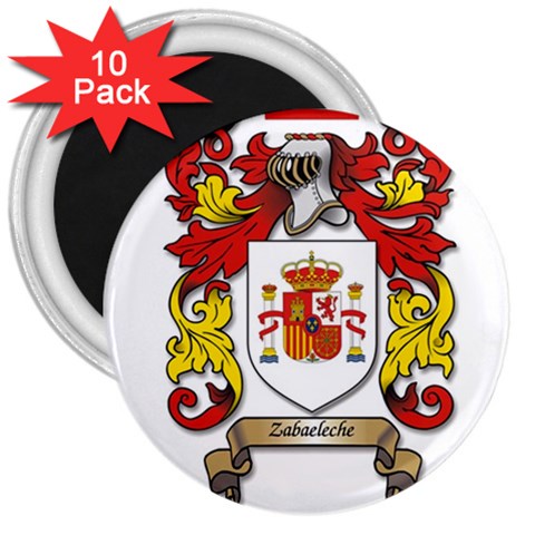 Zabaeleche Coat of Arm 3  Magnets (10 pack)  from ArtsNow.com Front