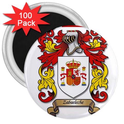 Zabaeleche Coat of Arm 3  Magnets (100 pack) from ArtsNow.com Front