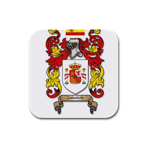 Zabaeleche Coat of Arm Rubber Square Coaster (4 pack) from ArtsNow.com Front
