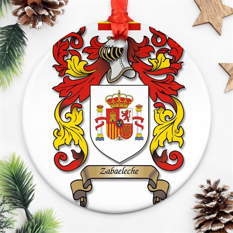 Zabaeleche Coat of Arm Round Ornament (Two Sides) from ArtsNow.com Front