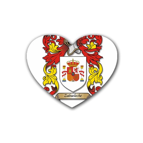 Zabaeleche Coat of Arm Rubber Coaster (Heart) from ArtsNow.com Front