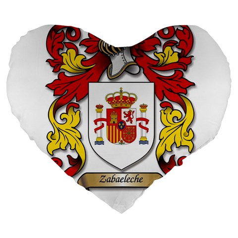 Zabaeleche Coat of Arm Large 19  Premium Heart Shape Cushions from ArtsNow.com Front