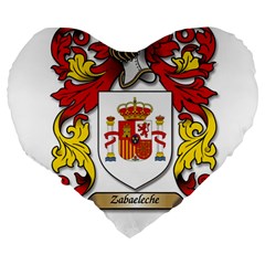Zabaeleche Coat of Arm Large 19  Premium Heart Shape Cushions from ArtsNow.com Back