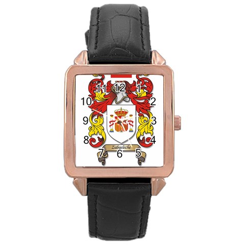 Zabaeleche Coat of Arm Rose Gold Leather Watch  from ArtsNow.com Front