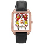 Zabaeleche Coat of Arm Rose Gold Leather Watch 