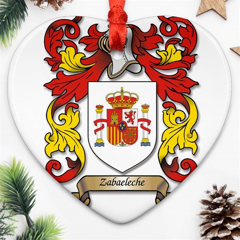 Zabaeleche Coat of Arm Ornament (Heart) from ArtsNow.com Front