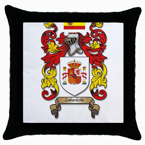 Zabaeleche Coat of Arm Throw Pillow Case (Black) from ArtsNow.com Front