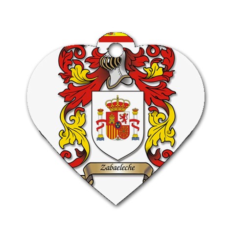 Zabaeleche Coat of Arm Dog Tag Heart (Two Sides) from ArtsNow.com Front