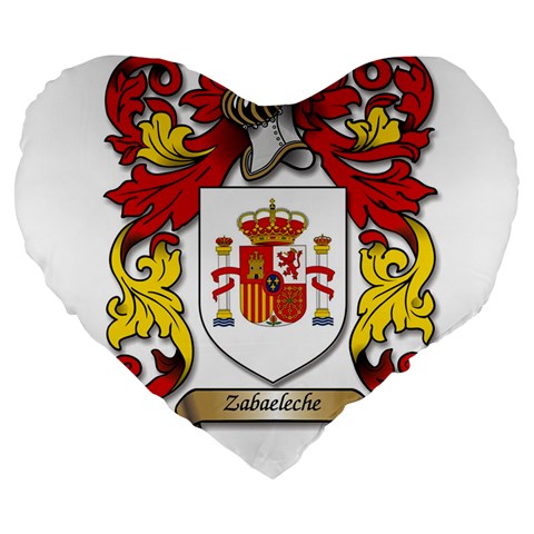 Zabaeleche Coat of Arm Large 19  Premium Flano Heart Shape Cushions from ArtsNow.com Front