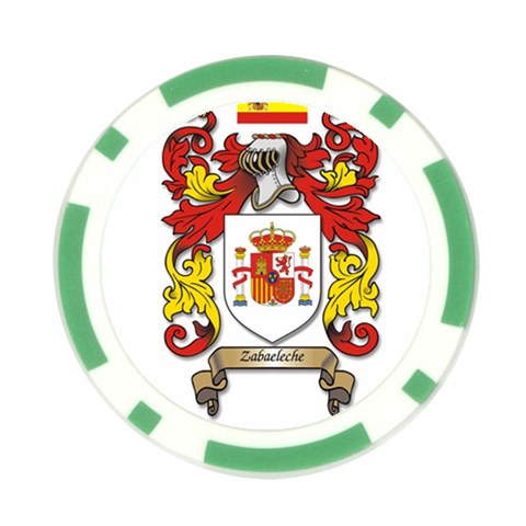 Zabaeleche Coat of Arm Poker Chip Card Guard from ArtsNow.com Front