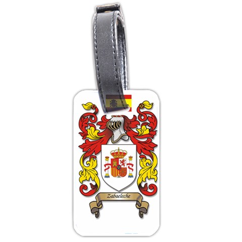 Zabaeleche Coat of Arm Luggage Tag (two sides) from ArtsNow.com Back