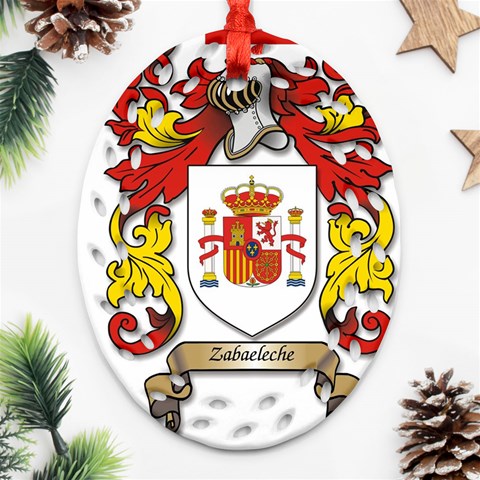 Zabaeleche Coat of Arm Oval Filigree Ornament (Two Sides) from ArtsNow.com Front
