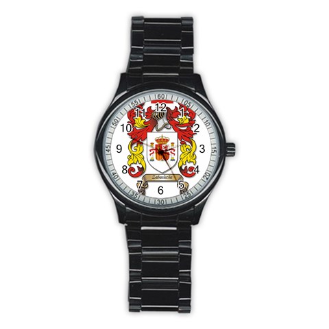 Zabaeleche Coat of Arm Stainless Steel Round Watch from ArtsNow.com Front