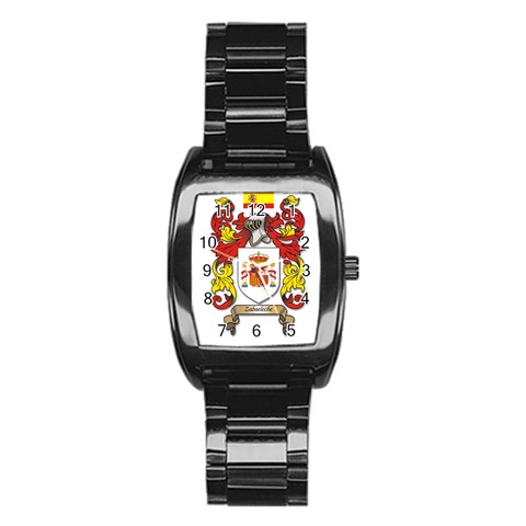 Zabaeleche Coat of Arm Stainless Steel Barrel Watch from ArtsNow.com Front