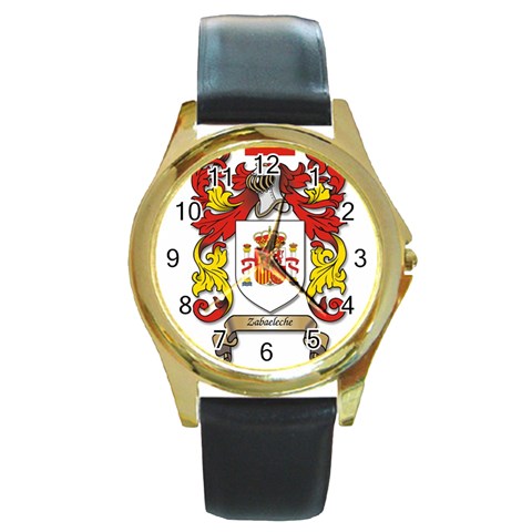 Zabaeleche Coat of Arm Round Gold Metal Watch from ArtsNow.com Front