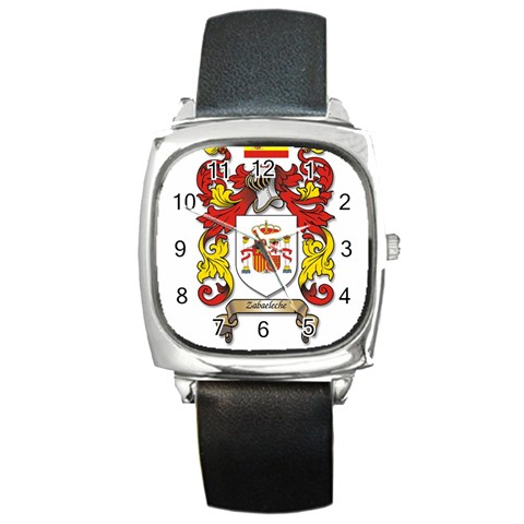 Zabaeleche Coat of Arm Square Metal Watch from ArtsNow.com Front