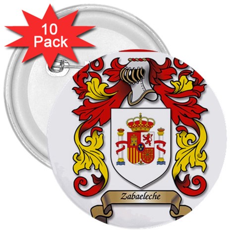 Zabaeleche Coat of Arm 3  Buttons (10 pack)  from ArtsNow.com Front