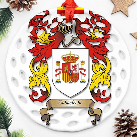 Zabaeleche Coat of Arm Ornament (Round Filigree) from ArtsNow.com Front