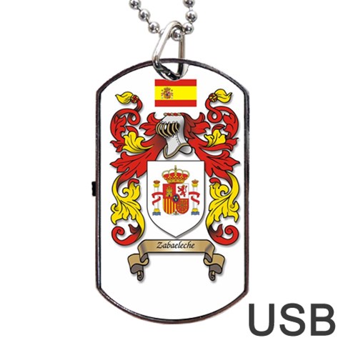 Zabaeleche Coat of Arm Dog Tag USB Flash (One Side) from ArtsNow.com Front