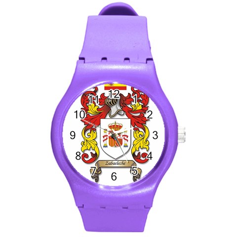 Zabaeleche Coat of Arm Round Plastic Sport Watch (M) from ArtsNow.com Front