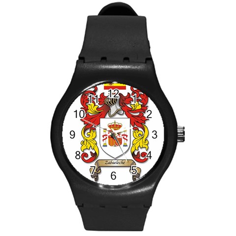 Zabaeleche Coat of Arm Round Plastic Sport Watch (M) from ArtsNow.com Front