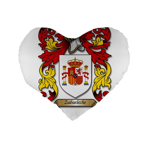 Zabaeleche Coat of Arm Standard 16  Premium Flano Heart Shape Cushions from ArtsNow.com Back