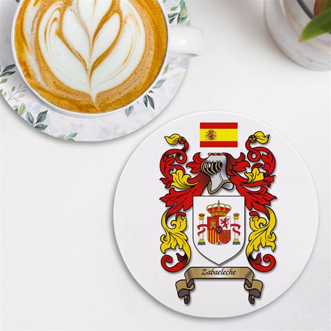 Zabaeleche Coat of Arm UV Print Round Tile Coaster from ArtsNow.com Front