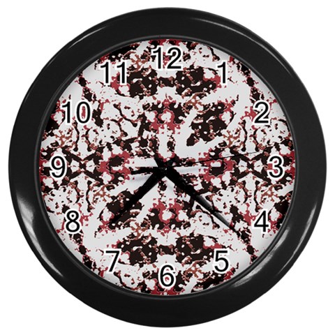 Texture Mosaic Abstract Design Wall Clock (Black) from ArtsNow.com Front