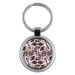 Texture Mosaic Abstract Design Key Chain (Round)