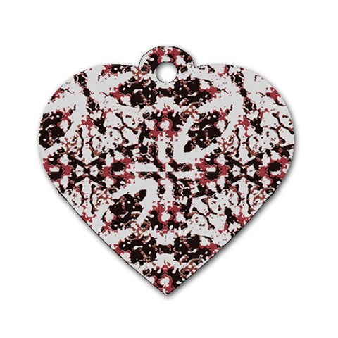Texture Mosaic Abstract Design Dog Tag Heart (Two Sides) from ArtsNow.com Front