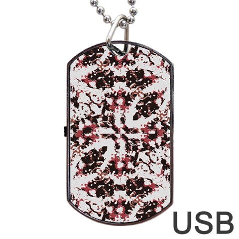 Texture Mosaic Abstract Design Dog Tag USB Flash (Two Sides) from ArtsNow.com Front