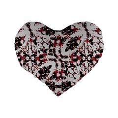 Texture Mosaic Abstract Design Standard 16  Premium Heart Shape Cushions from ArtsNow.com Back