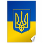 Flag of Ukraine with Coat of Arms Canvas 12  x 18 