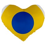 Roundel of Ukrainian Air Force Large 19  Premium Heart Shape Cushions