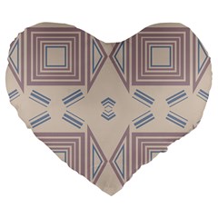 Abstract pattern geometric backgrounds   Large 19  Premium Flano Heart Shape Cushions from ArtsNow.com Front