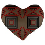 Abstract pattern geometric backgrounds   Large 19  Premium Flano Heart Shape Cushions