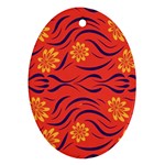 Folk flowers print Floral pattern Ethnic art Oval Ornament (Two Sides)