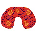 Folk flowers print Floral pattern Ethnic art Travel Neck Pillow