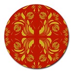 Folk flowers print Floral pattern Ethnic art Round Mousepads