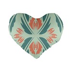 Folk flowers print Floral pattern Ethnic art Standard 16  Premium Heart Shape Cushions