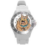 Bulldog-cartoon-illustration-11650862 Round Plastic Sport Watch (L)